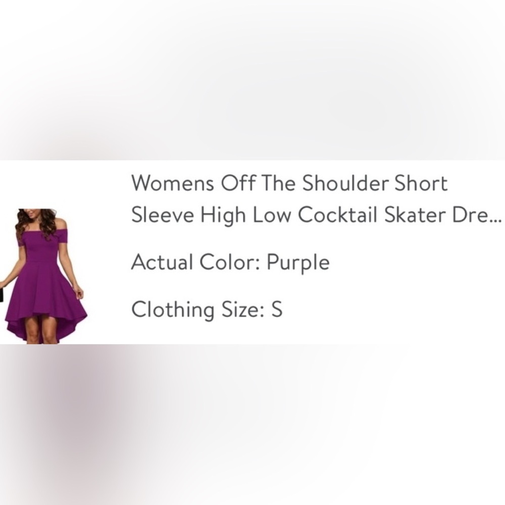 NWOT- Purple Off-Shoulder Dress